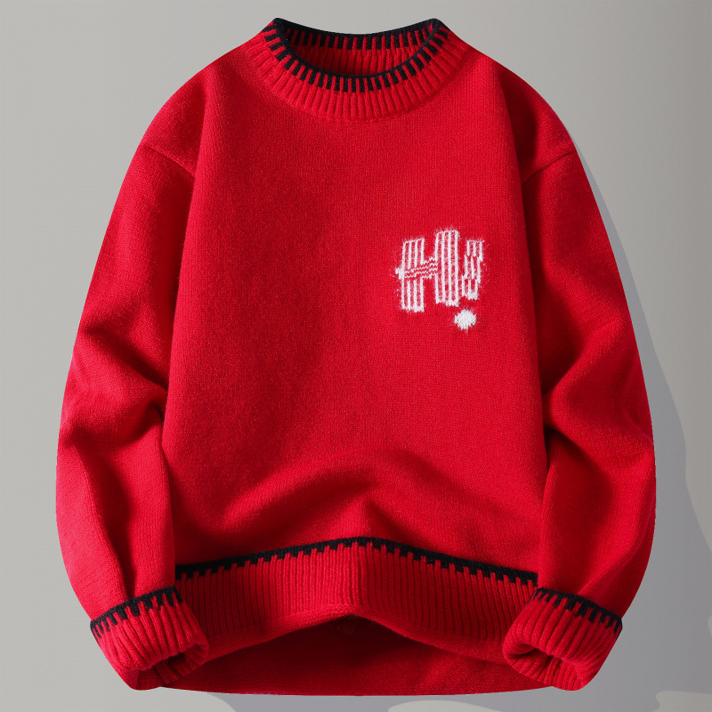 TYS-88044 - New autumn and winter men's round neck sweater, base shirt, group 21, one-piece drop shipping