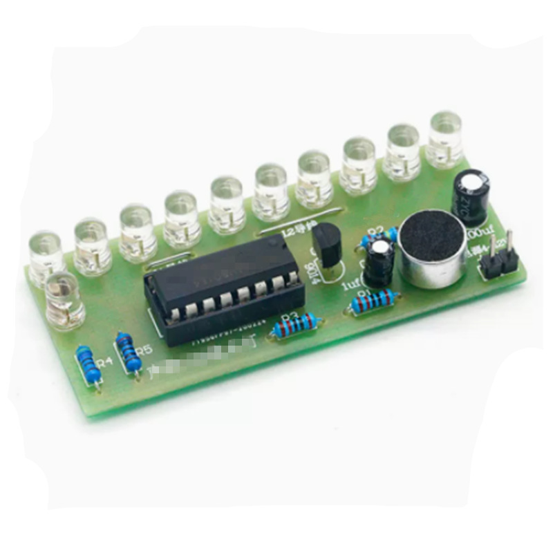 声控LED流水灯套件 CD4017彩灯控制趣味电子制作教学实训散件 DIY