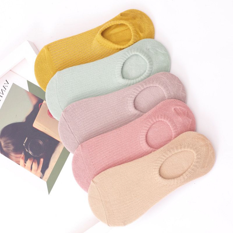 Boat socks women's summer solid color academic style Zhuji socks women's cotton socks with comfortable and cute shallow mouth invisible socks