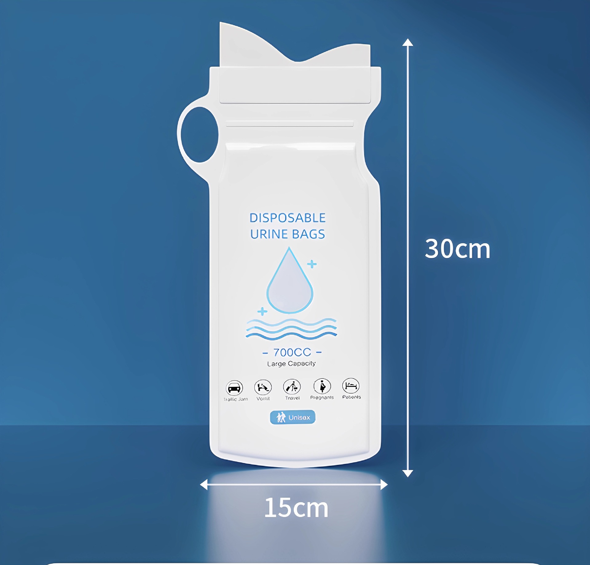 Emergency Urine Bag, Disposable Urination Bag, Unisex, Travel Essential for Business Trips