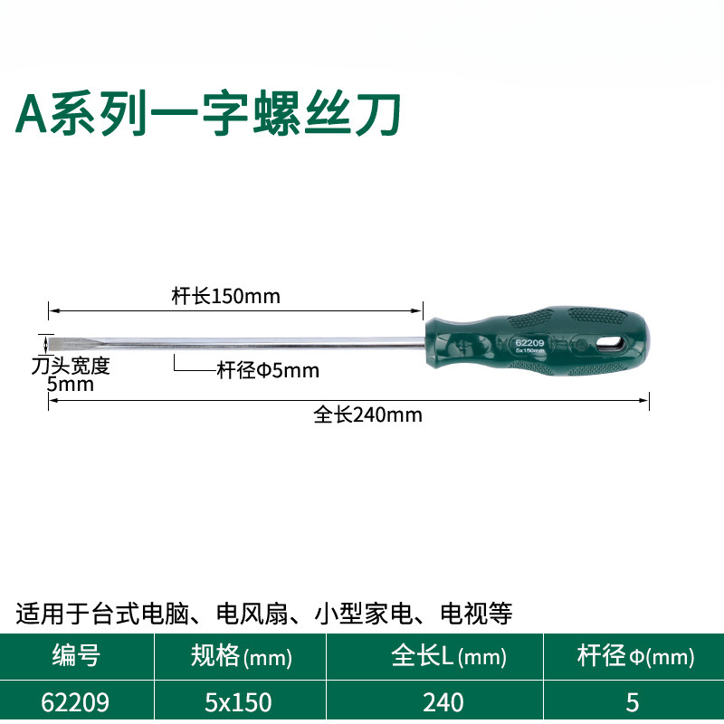 Destornillador de cabeza de rábano pequeño destornillador de ciruela de boca plana cruzada