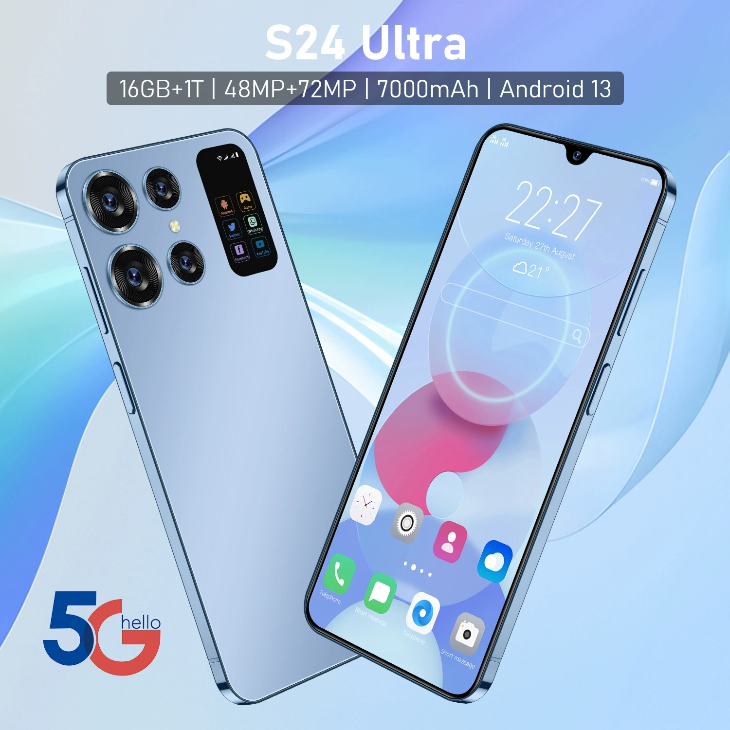 Популярный мобильный телефон с кросс-борт горячий спрос S24 Ultra смартфон 16+1 ТБ внешний торговый мобильный телефон производитель оптовая direct продажа