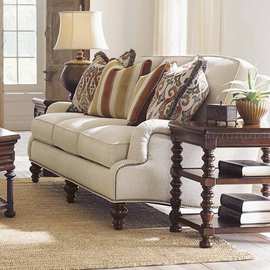 美式乡村布艺沙发客厅三人位小户型法式高端轻奢现代双人组合家具