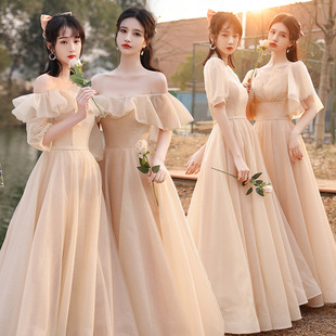 Elegant Bridesmaid Dress for Women Summer 2025 New Style Bridesmaid Group Sister Dress Simple and Elegant Wedding Best Friend Slimming