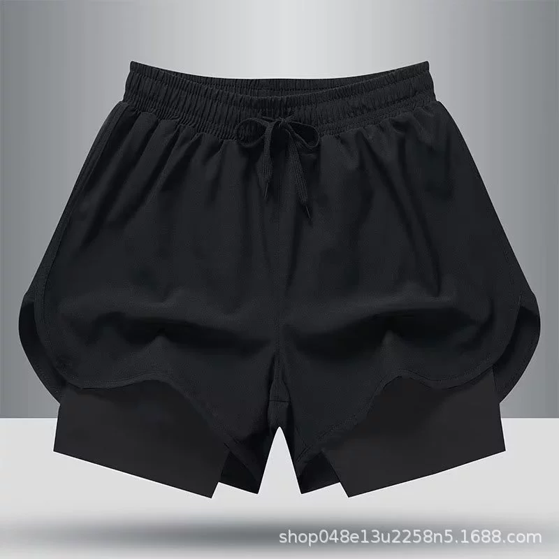 Мужские спортивные шорты для бега, фитнеса и отдыха, оптом, 2024, трансграничная торговля, утонченный крой, двойной слой, марафон