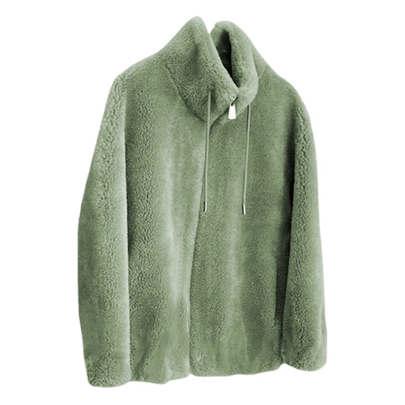 Женское модное пальто в пачках, зимний утолщенный двухсторонний флисовый свитер с воротником-стойкой на флисовой подкладке, женский кардиган, флисовая одежда на молнии для женщин