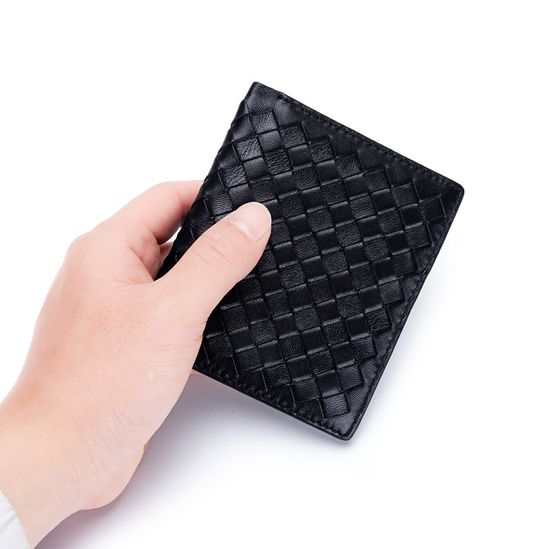 Sheepskin Hand-Woven Short Wallet for Women 2026 New Model Genuine Leather Classic Bifold Men's Wallet Large Capacity with Multiple Card Slots Sheepskin Hand-Woven Short Wallet for Women 2026 New Model Genuine Leather Classic Bifold Men's Wallet Large Capacity with Multiple Card Slots