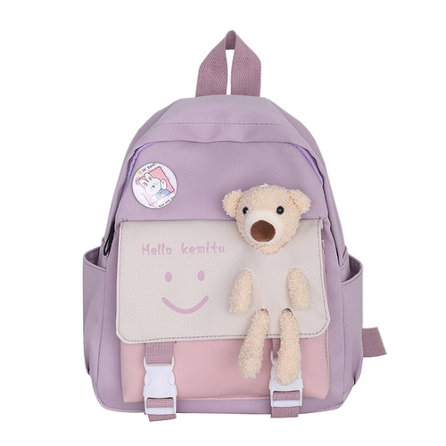 新款儿童书包男女生幼儿园轻便可爱小熊背包一二三年级女童双肩包