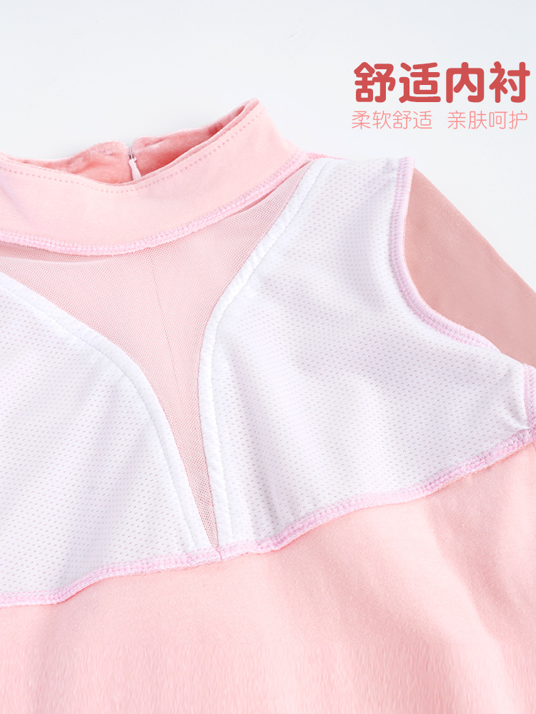 Ropa de baile Ropa de entrenamiento de terciopelo de manga larga de otoño e invierno para niñas y niños Ropa elegante de actuación de cuello alto Ropa corporal para niños
