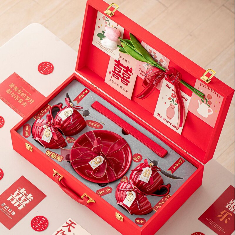 結婚プレゼント食器セットは親友に実用的な喜杯喜碗新婚の引っ越しプレゼントをプレゼントします。|undefined