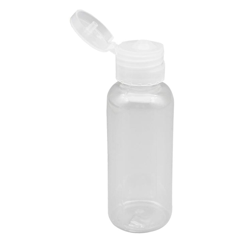 50 100ml flip botella de plástico transparente botella de desinfectante de manos desechable portátil loción botella de gota cosmética