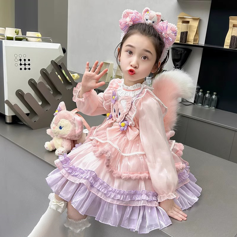 Lina Belle Skirt Girls Birthday Lolita Dress Children Girls Spring Clothing Spring and Autumn Princess Skirt Summer