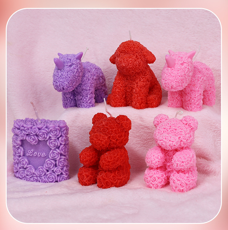 Rose Bear Low-Temperature Massage Candle in Soy Wax for Adult Couples — detail image 17