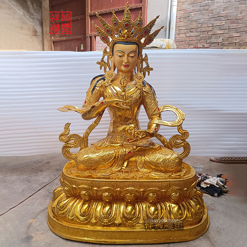 祥狮雕塑《金刚萨埵》室内家用全鎏金《金刚萨垛》铜佛像摆件1米5