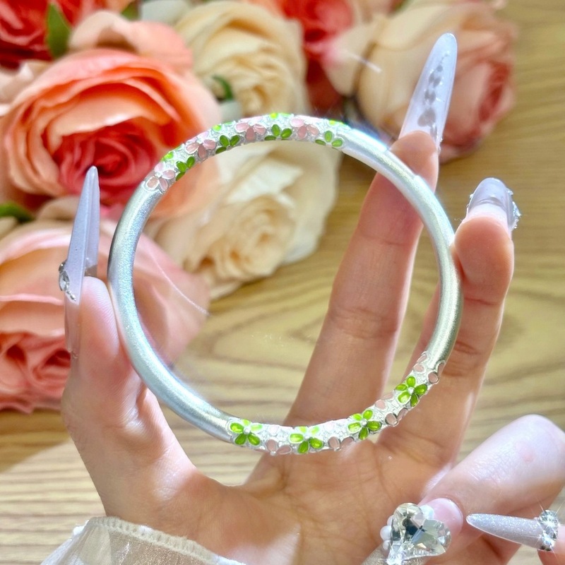 抖音爆款描金桃花葫芦实心开口手镯女新中式高级感国潮合集手饰品|undefined