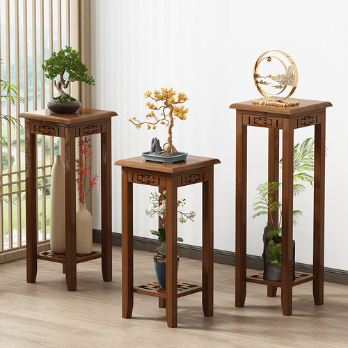 Balcony flower rack wholesale multi-layer storage rack indoor new Chinese flower pot rack antique flower rack floor-standing pothos succulent