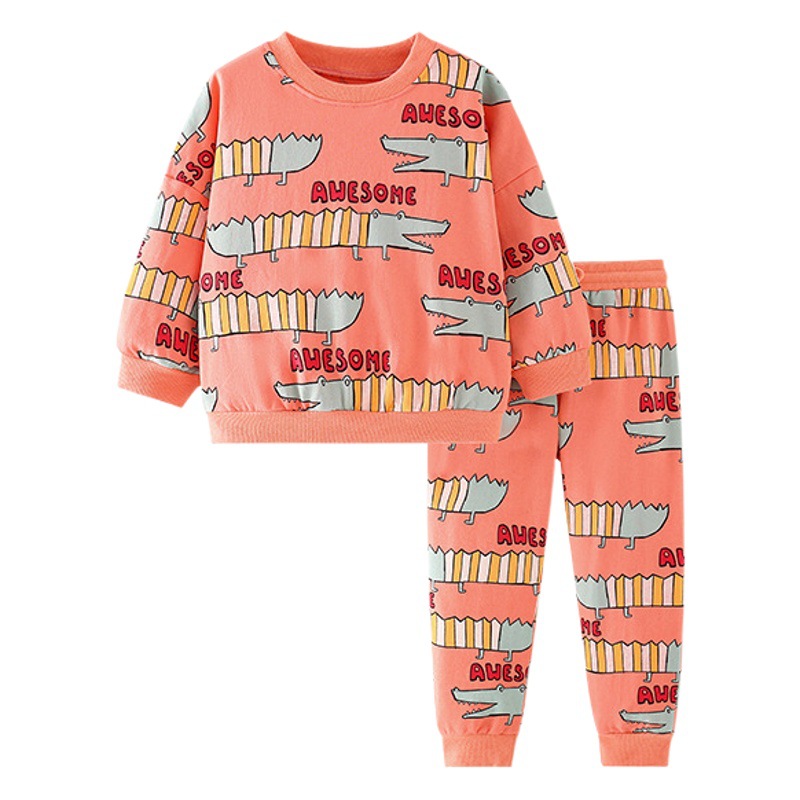En stock malwee traje de suéter para niños otoño nuevo europeo y americano de los niños casuales ropa para niños cuello redondo traje de dos piezas