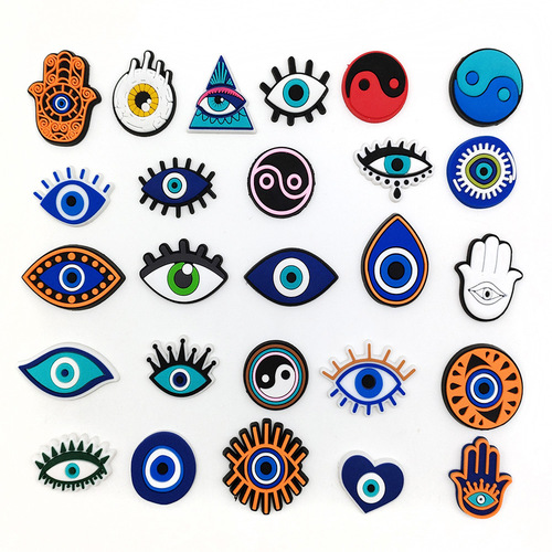 Evil Eye Croc Shoes Accessories Cross-Border Croc Accessories Decorative Buckle DIY Removable Shoe Flowers