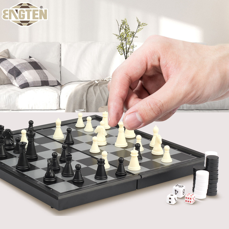 BT trumpet with magnetic indoor puzzle game chess two-in-one black and white multifunctional mini chess table game toy