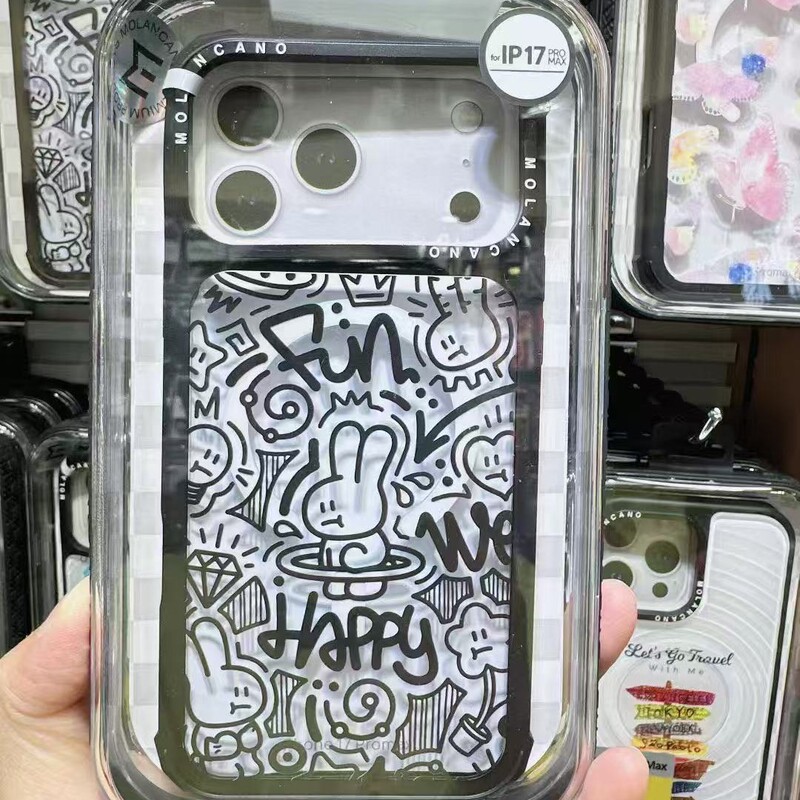Genuine Molabcano Compatible with Apple 17 Pro Max Magnetic Phone Case iPhone 15 Pro Graffiti Fashion