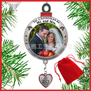 Metal Christmas photo frame pendant factory Christmas tree holiday decorations small pendant small photo frame pendant factory