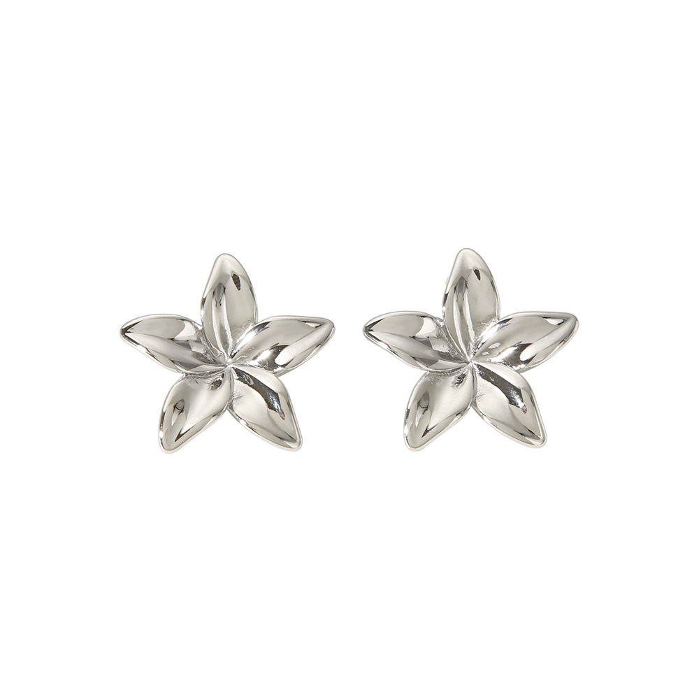 Vintage Style, IG Style Style 1 Pair IG Style Vintage Style Flower 304 Stainless Steel 18K Gold Plated Ear Studs