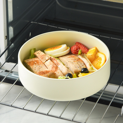 Nordic Bowl Household Pasta Bowl Low-Carb Meal Plate One-Person Ceramic Light Meal Tableware Hotel Restaurant Salad Bowl Round Pot Bowl