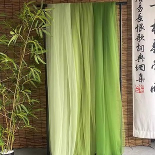 √Chinese Ancient Style Kindergarten Environmentally Friendly Green Gauze Courtyard Pavilion B&B Outdoor Decorative Mesh Layout Fabric