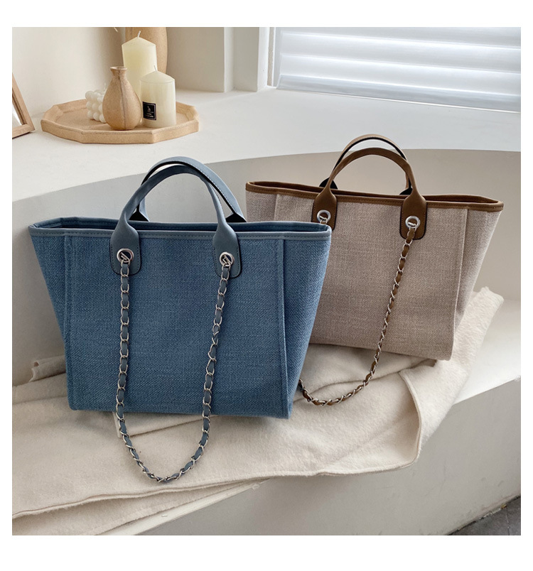 1069g Weight Zipper Closure Type Double Shoulder Straps Strap Type Tote Bag Bags Type Daily Occasion Canvas Material Solid Color Pattern All Seasons Season Women'S Gender Fashion Style Square Shape Sewing Craft Medium Size Women's Medium All Seasons Canvas Fashion Tote Bag 6