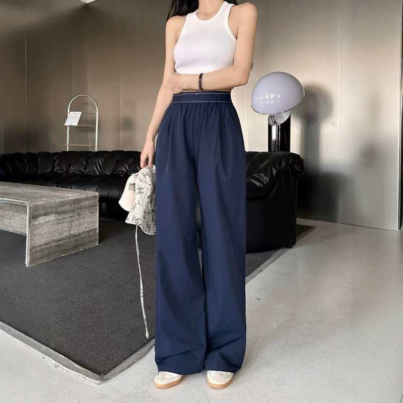Thin, Loose, Casual, Straight-Leg Yoga Sports Pants, Wide-Leg Pants with Elastic Waist http://detail.m