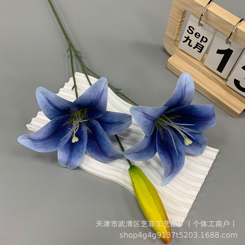 3D胶片百合带果仿真假花婚庆婚礼堂路引花材家居客厅软装摄影道具|undefined