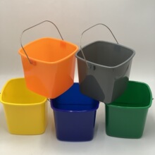 现货供应 彩色小号手提水桶3L 台面清洁水桶收纳塑料方桶刻度桶