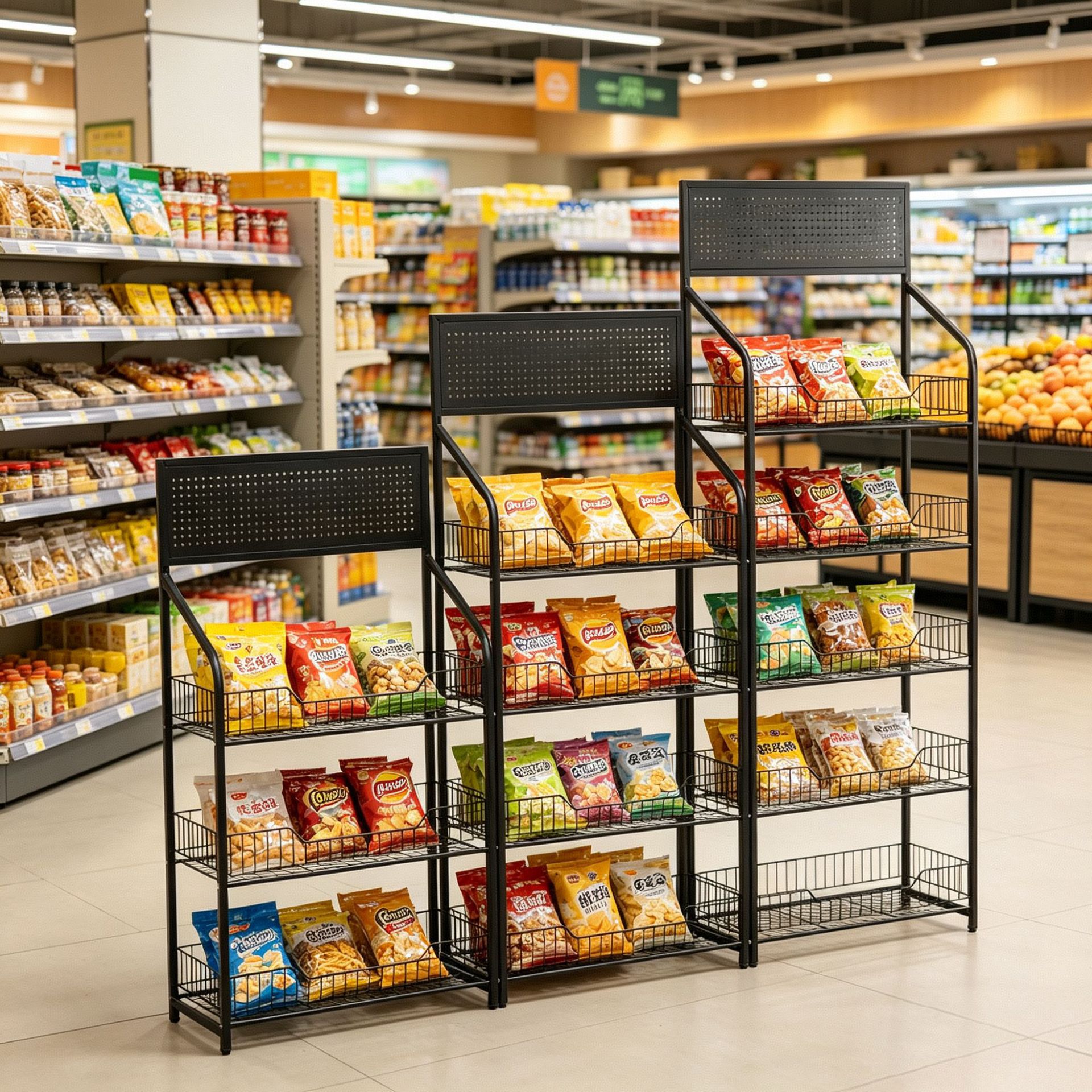 超市零食货架便利店饮料食品展示架商店前台收纳架玩具多层置物架
