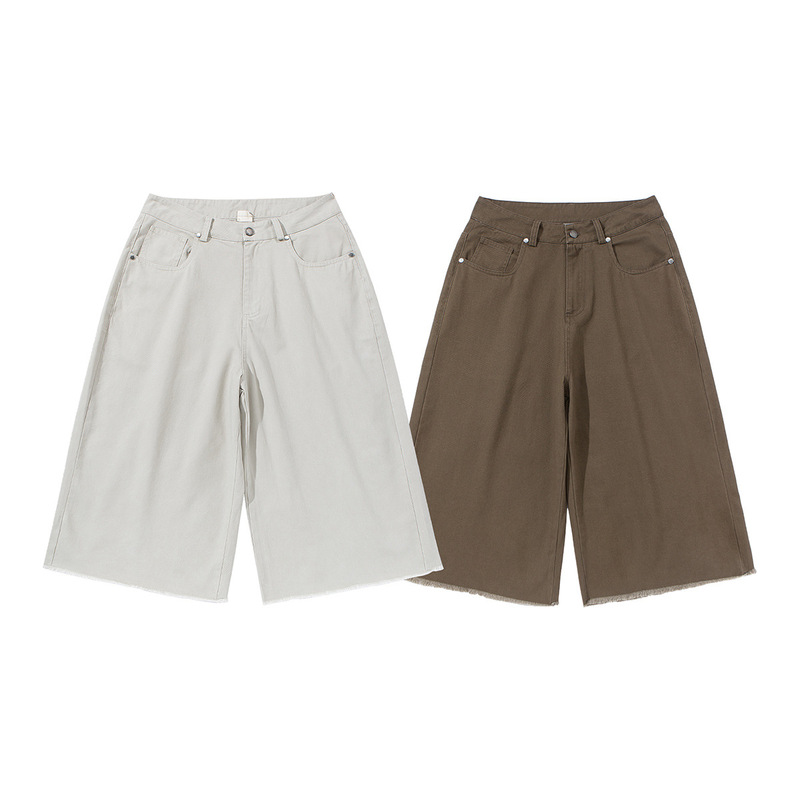 RUIIENRS x Magmans 2025 Summer New American Style Retro Solid Color All-match Shorts K7551 RUIIENRS x Magmans 2025 Summer New American Style Retro Solid Color All-match Shorts K7551