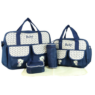 New fashion Mummy bag multi-functional large capacity mother and baby bag Huayao fabric cute bear factory direct distribution