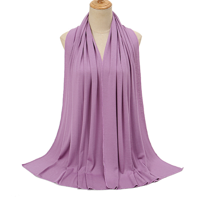 Plain Elastic Jersery Cotton Hijab Shawl Women Jersey Scarf|undefined