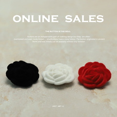 【藝森】小香名媛風包絨玫瑰花紐扣旗袍大衣外套開衫西服裝飾扣子