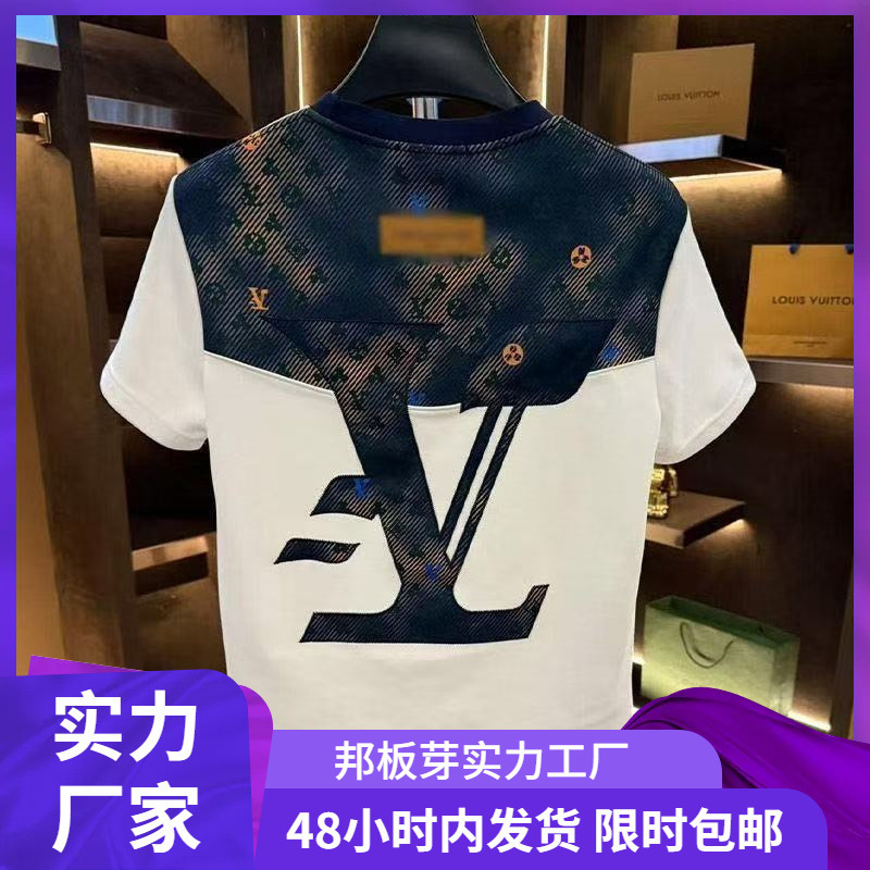 Men's Light Luxury Design Round Neck Short-Sleeved T-Shirt Tops Versatile Niche Casual Hong Kong Style Loose Trendy Brand Trendy Wholesale Men's Light Luxury Design Round Neck Short-Sleeved T-Shirt Tops Versatile Niche Casual Hong Kong Style Loose Trendy Brand Trendy Wholesale