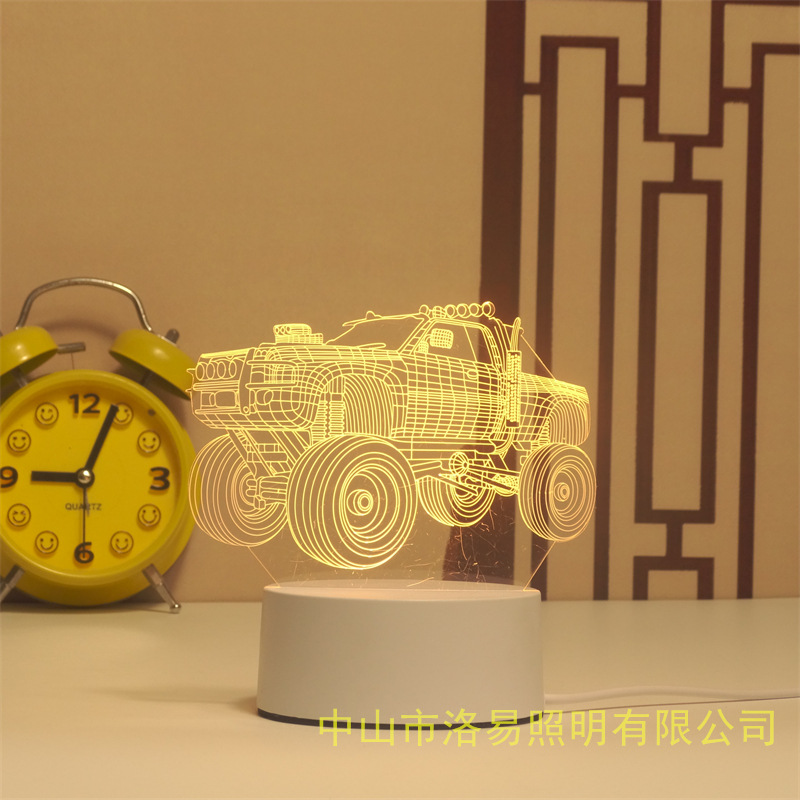3D lámpara de noche acrílica atmósfera regalos de cabecera atmósfera lámpara de evento regalos al por mayor DIY lámpara de escritorio ideas de Navidad