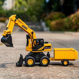 儿童惯性工程车挖掘机玩具推挖机翻斗铲车地摊汽车模型男孩挖土机