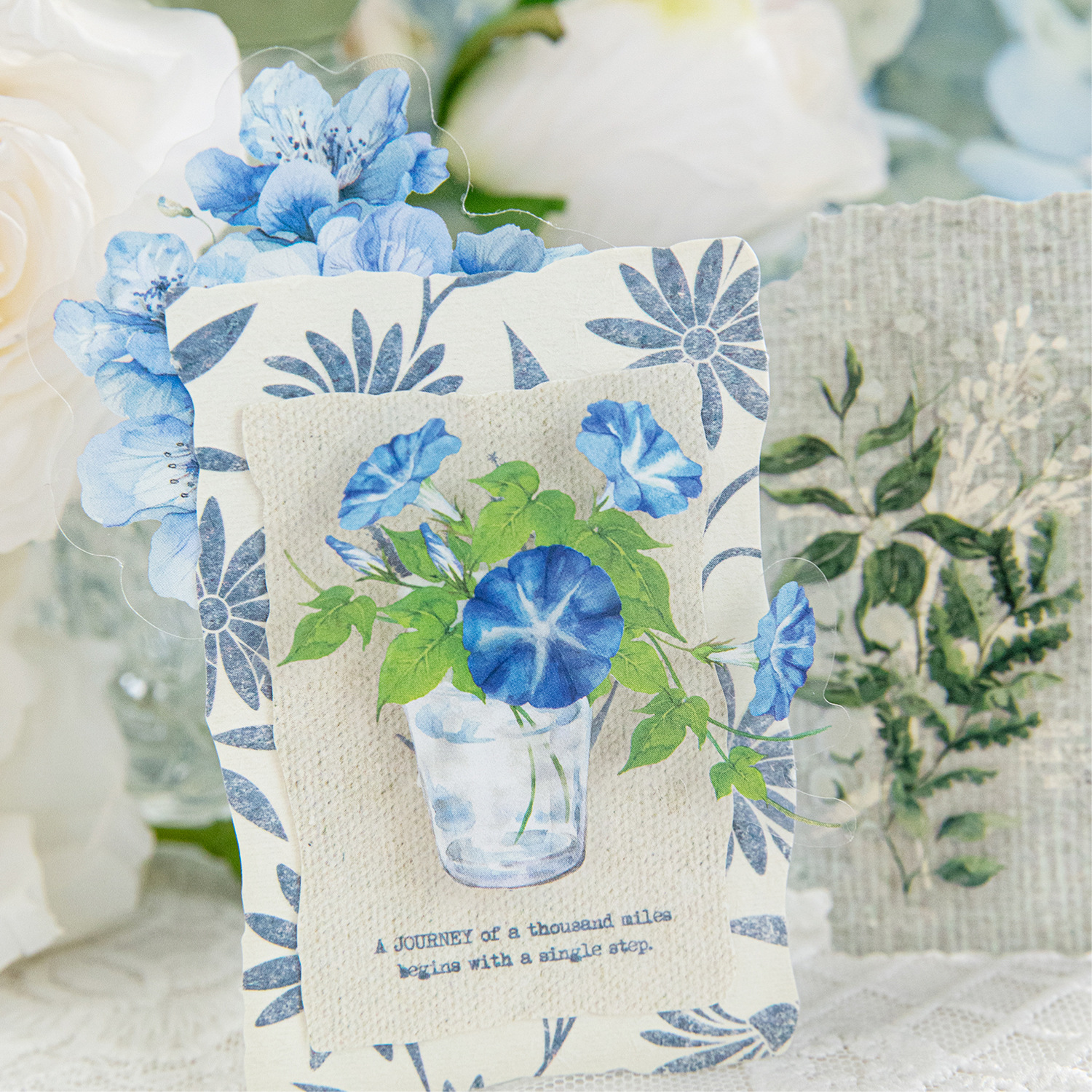 Sugar Poetry PET Bolsa de pegatinas de tinta blanca Florería romántica Fresh ins Girl Hand cuenta material de decoración de bricolaje pegatinas de paisajismo