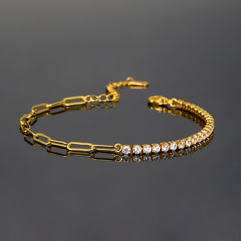 6g Weight Zircon Inlay Material Bracelets, Earrings, Necklace Classification Jewelry Set Quantity Daily, Shopping Occasion Copper Material Geometric Pattern Women's Gender Plating, Inlay Design Elegant Style Elegant Lady Geometric Copper Zircon Bracelets Earrings Necklace In Bulk 7