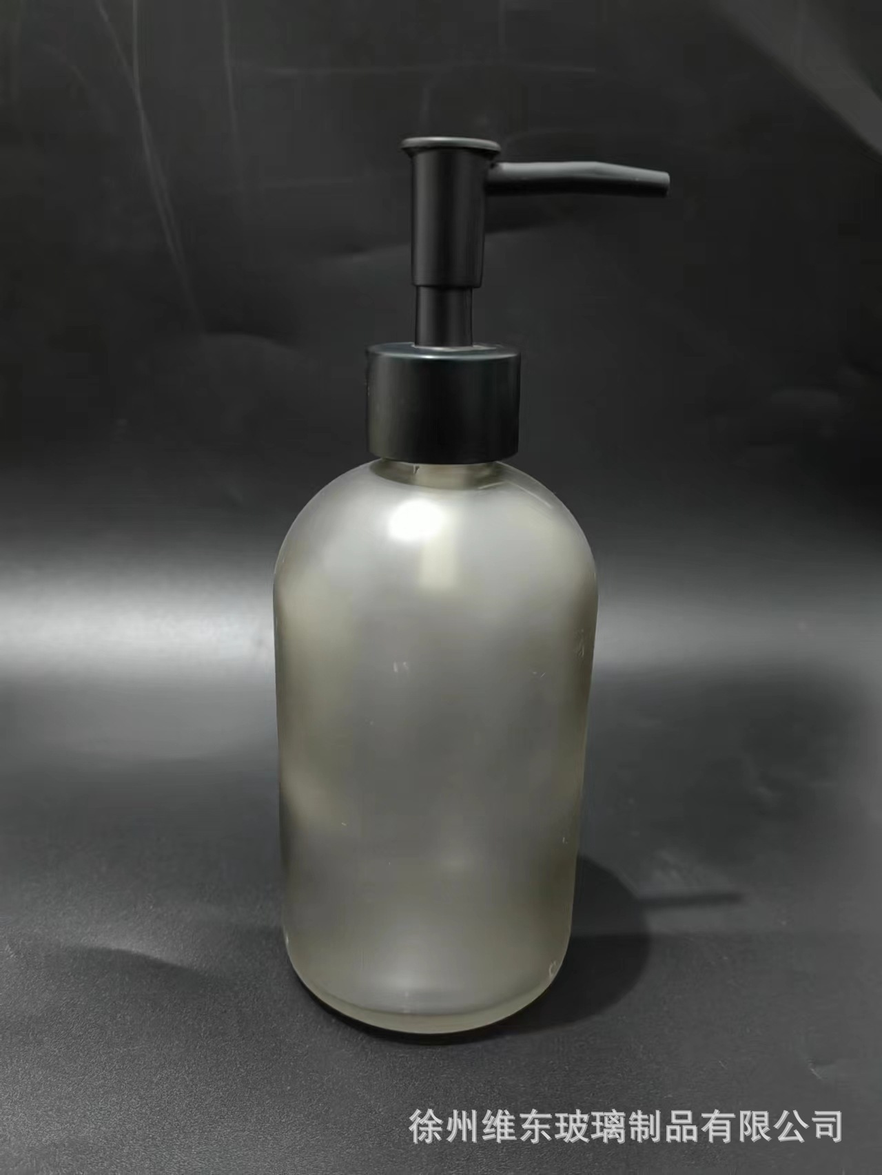Botella dispensadora de vidrio transparente para hotel, con cabezal de bomba a presión, gran capacidad, esmerilada, para desinfectante de manos, champú y gel de ducha, para uso transfronterizo.