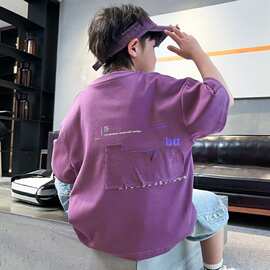 男童短袖T恤夏装儿童纯棉上衣2026新款中小童夏季宽松男孩半袖潮t