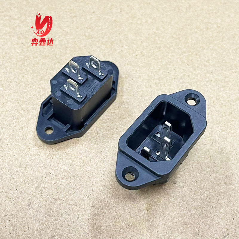 国标品字尾插座公座AC电源插座AC-04 螺丝孔电动车电饭煲机箱插座