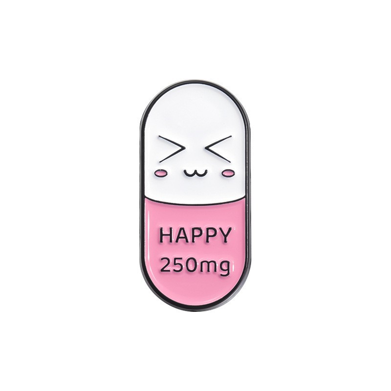 Broche capsule polyvalente Pill, accessoires de mode, série de badges en métal, lettres_voghion.com
