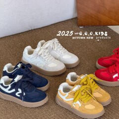 2025秋季新款童鞋儿童时尚百搭低帮板鞋韩版男女童软底复古德训鞋