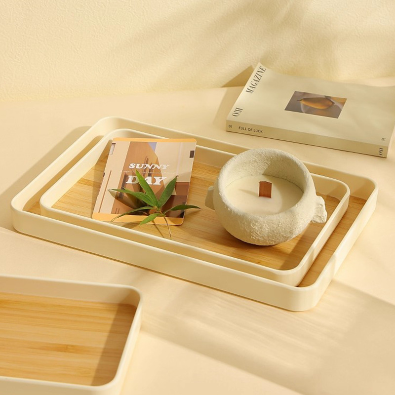 Mesa de té de la sala de estar frutas snack bandeja multifuncional taza de agua bandeja de té rectangular bandeja de té de la tarde