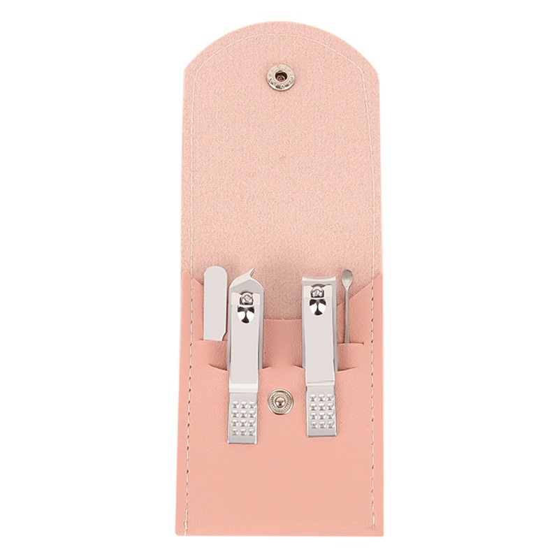 Nail Clippers set manufacturers wholesale 4-piece folding bag manicure tools Matcha green nail clippers set