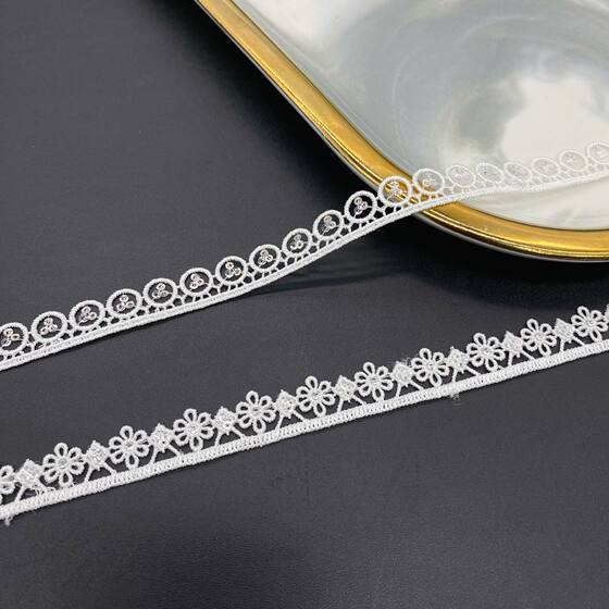 New in stock Sequins Polyester Silk Diamond Single Side Small Barcode Flower Women's Headwear Jewelry Bead Lace